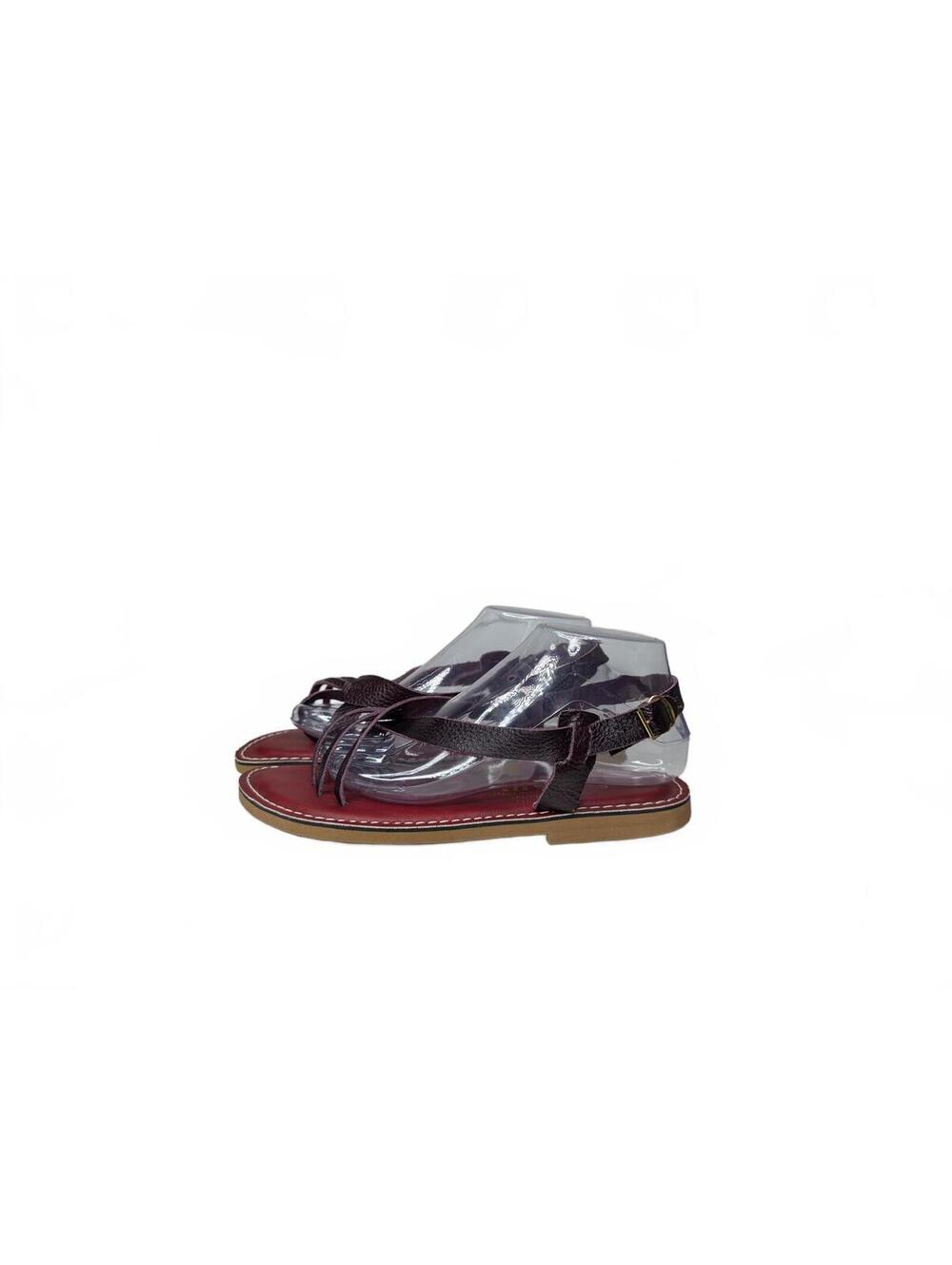 Kino Women's Burgundy Leather Strappy Sandals Size 9 Made in the USA‎